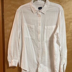 GAP Off-White Textured Shirt